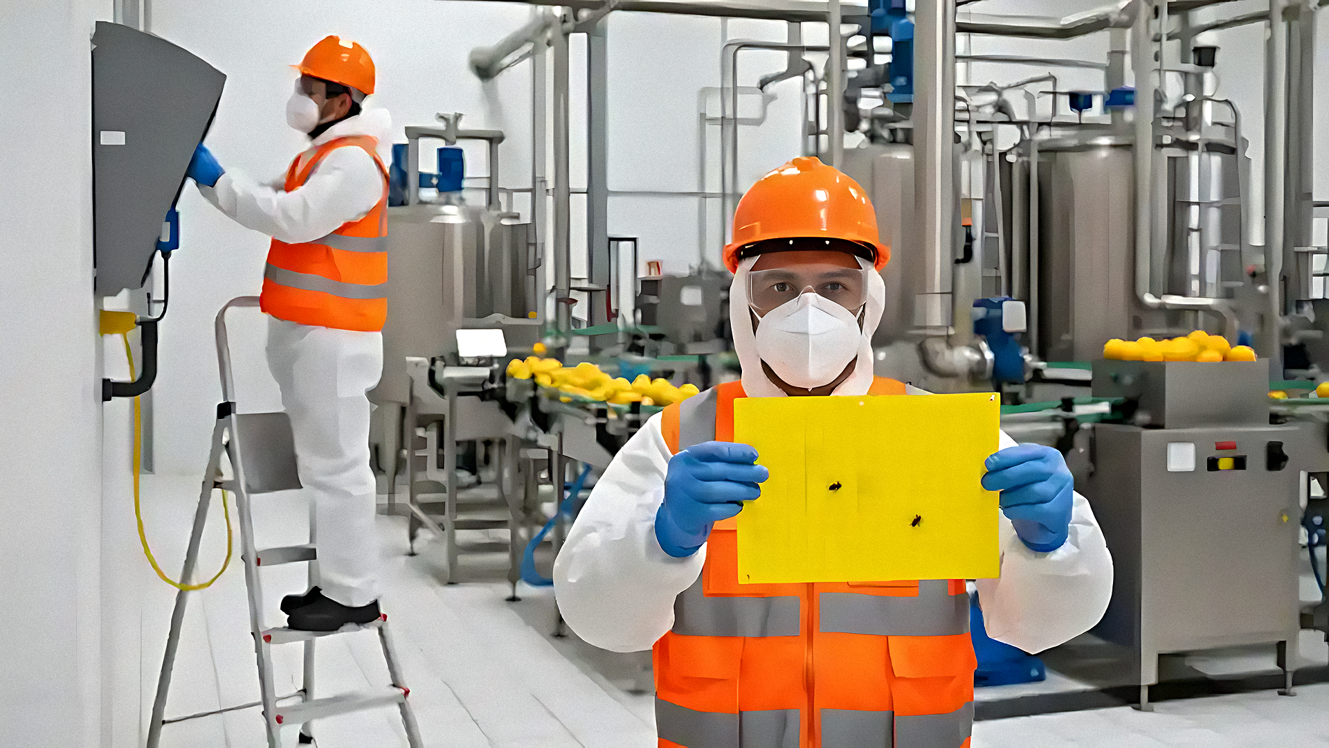 Control de moscas — trampas UV y saneamiento de drenajes